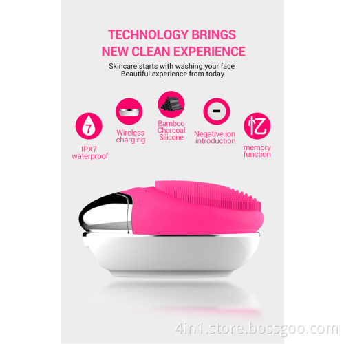 Wireless charging facial cleaning brush